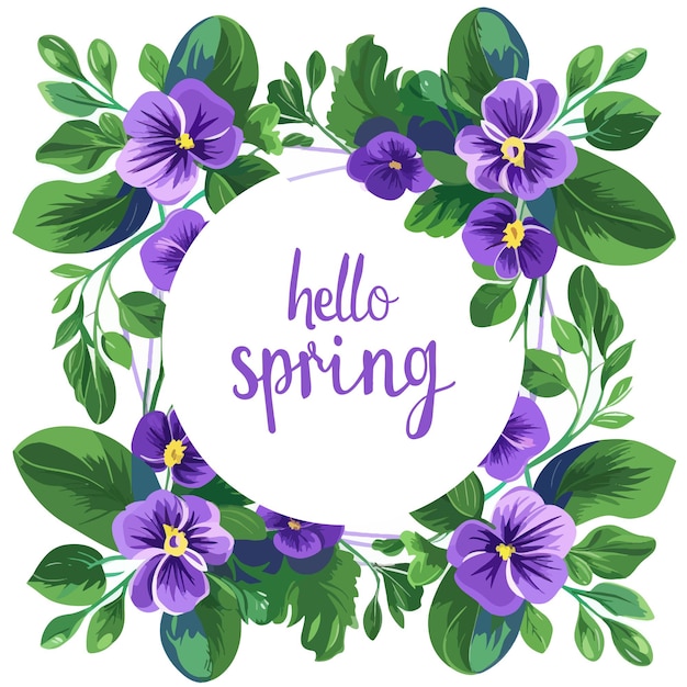 Vettore banner primavera con fiori e foglie