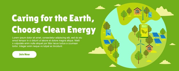 Vector banner for sustainable development and ecofriendly concept