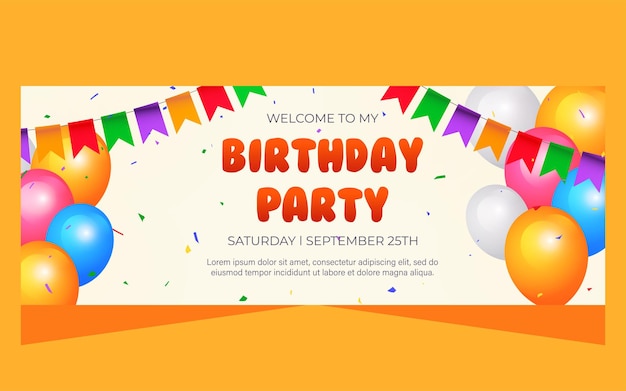 Banner template for birthday celebration party