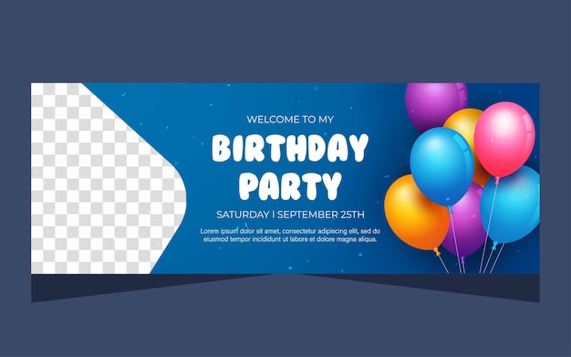 Banner template for birthday celebration party