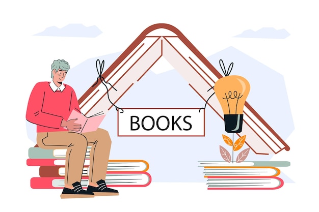 Banner template for books festival fair or library education vector isolated
