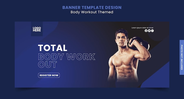 Banner template design body workout themed