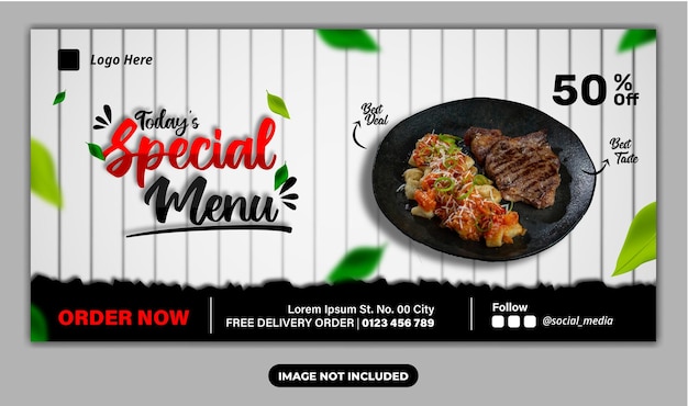 Vector banner template for food