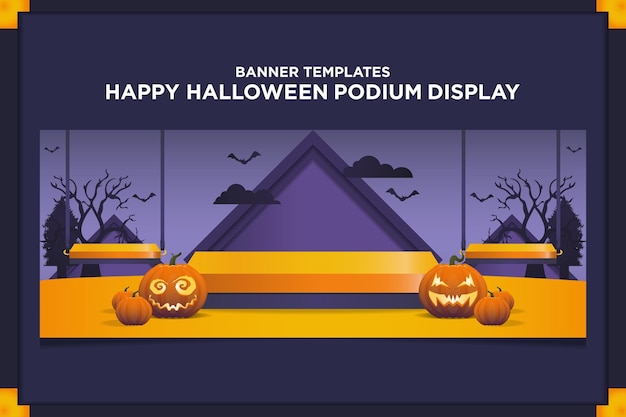 Banner Template Happy Halloween Podium Display