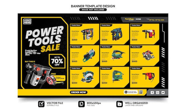 banner template for hardware store product promotion