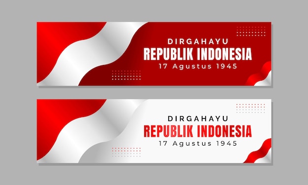 Vector banner template indonesia independence day