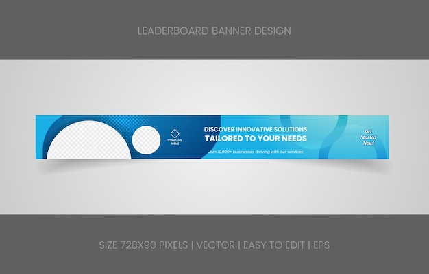 banner template leaderboard 728x90 pixels business website promotion