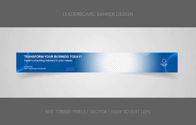 banner template leaderboard 728x90 pixels business website promotion