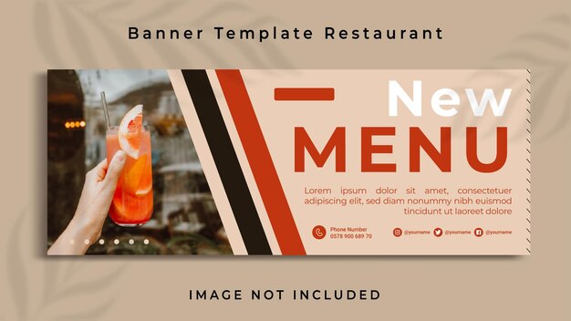 Banner template New Menu for restaurant