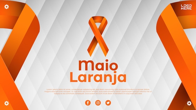 Vettore modello di banner semplice campagna premium maio laranja