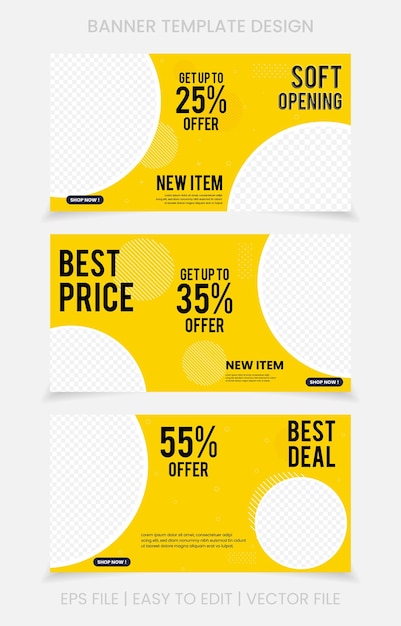 Vector banner template vectgor cover design social media