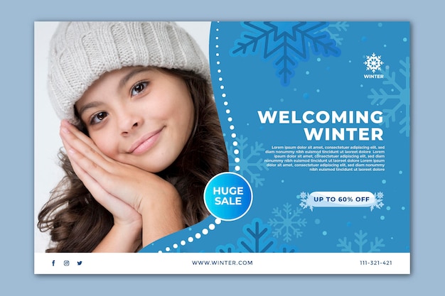 Vector banner template for winter sale