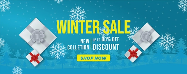 Vector banner template for winter sale