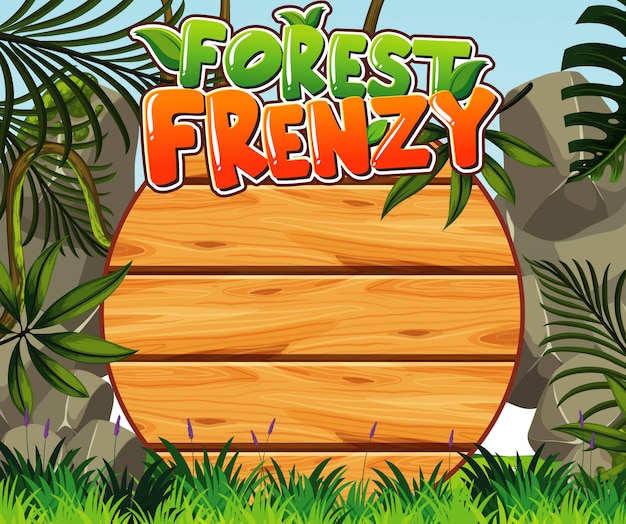 Banner template with forest in background