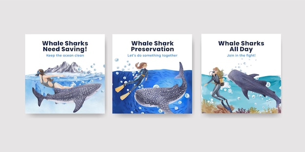 Vector banner template with international whale shark day concept