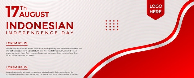 banner template with red and white ornaments Indonesian independence day theme