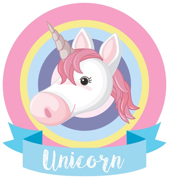 Banner template with unicorn head