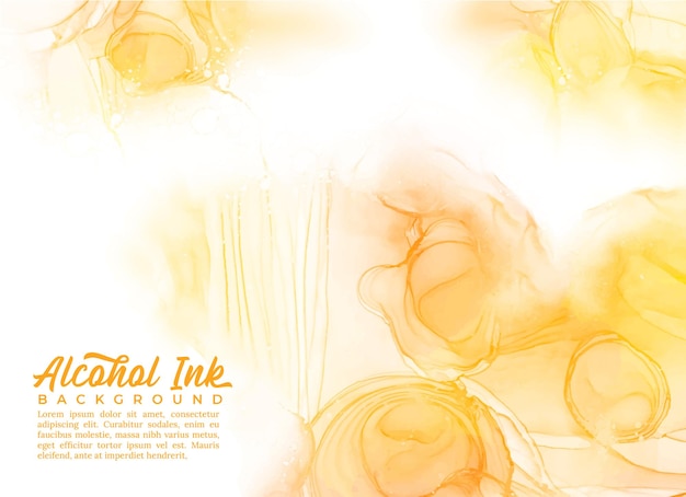 Vector banner template yellow alcohol ink set bundle