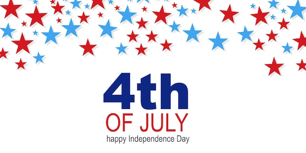 Banner th of july us independence day stars red and blue
