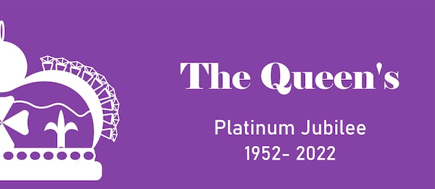 배너 Queens Platinum Jubilee 19522022 서비스 약 70년의 왕관의 벡터 일러스트 배경 디자인 커버 스티커 소셜 네트워크 메달 배지 전단지 엽서 포스터
