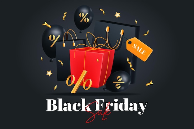 Vector banner on the theme of black friday black friday theme in this stunning illustration is highlighted