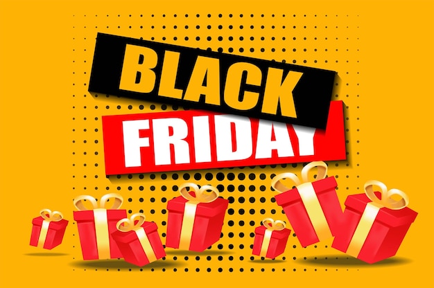 Vector banner on the theme of black friday bold and vibrant banner illustration