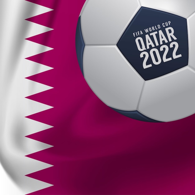 Vettore banner sul tema del campionato del mondo in qatar 2022