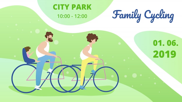 Banner to have fun park family cycling