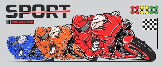 Vector banner van de autosportwedstrijd vector eps 10