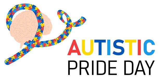 Vector banner van de dag van de autistische trots