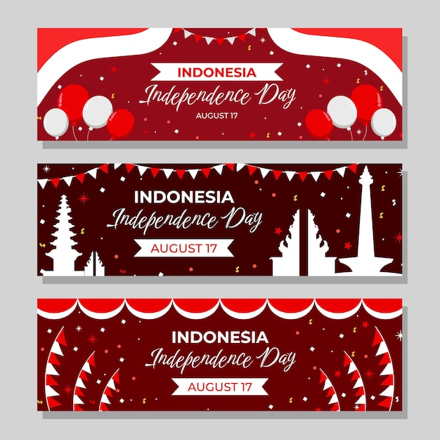 Banner van de Onafhankelijkheidsdag van Indonesië