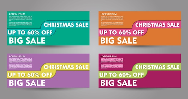 Banner vector. Christmas sale banner collection