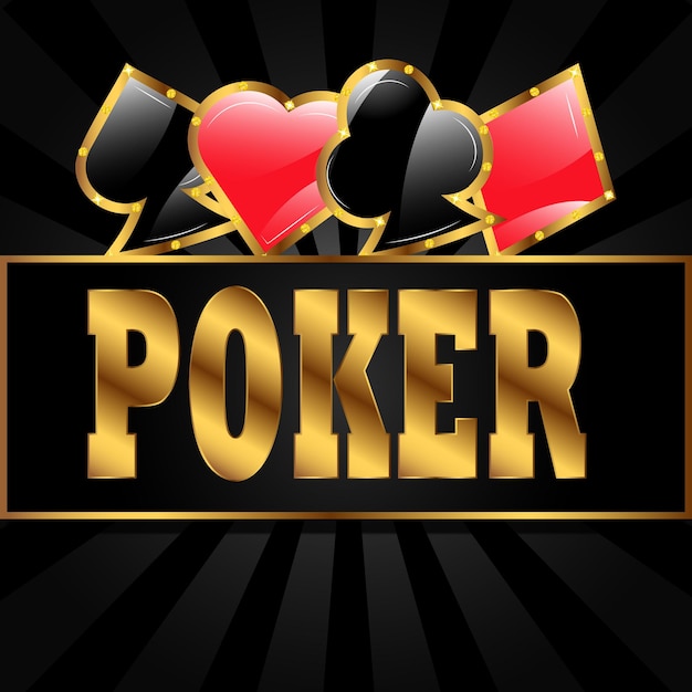 Banner voor casino en pokerclub Vier kleuren van een pak kaarten