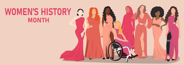 Banner voor de maand van de geschiedenis van de vrouw