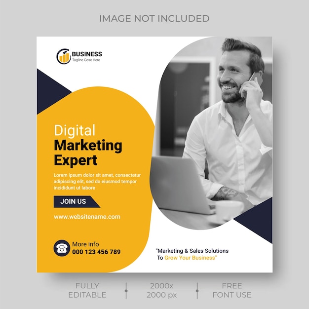 Banner voor digitale marketing of sjabloon voor een post op sociale media