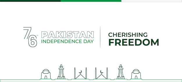 Banner voor onafhankelijkheidsdag van Pakistan met ontwerp