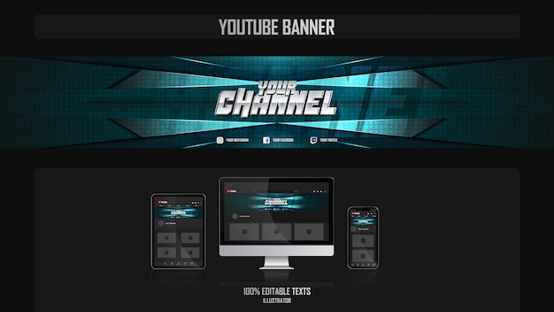 Banner voor social media-kanaal met muziekconcept