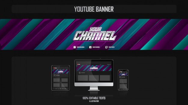 Banner voor youtube-kanaal met filmisch concept