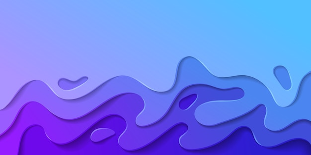 Banner with 3D abstract paper cut waves and background