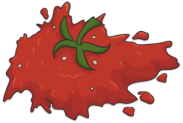 Banner with all splashed tomato isolated over a white background