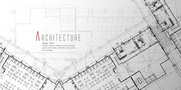 Vector banner with architectural plans