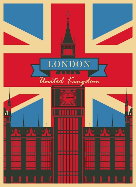 banner with Big Ben against British flag