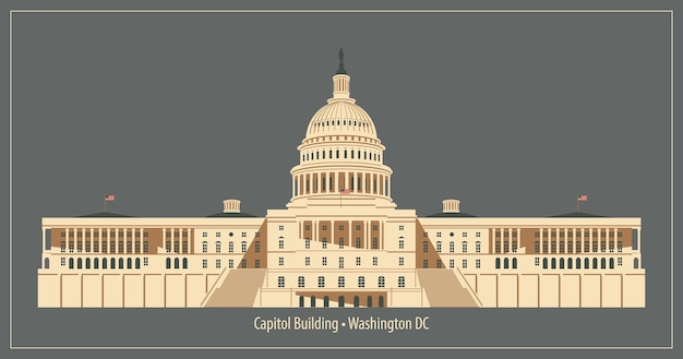 Vector banner with capitol building