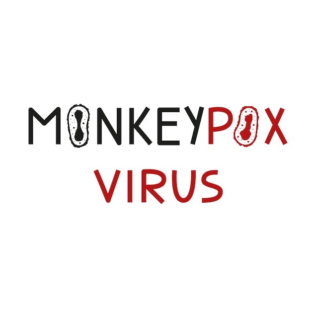 Banner with the cells monkey pox virus informing about the spread of the disease