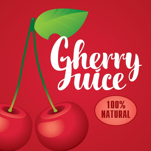 Vector banner with cherry juice