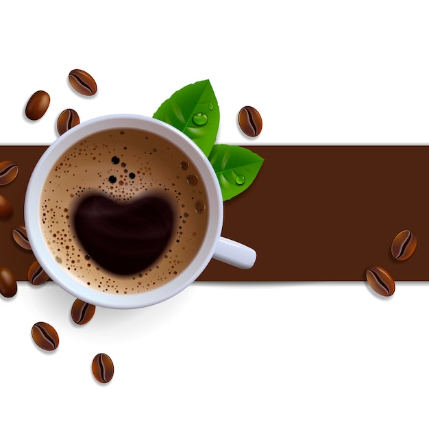 Vector banner with coffee cups