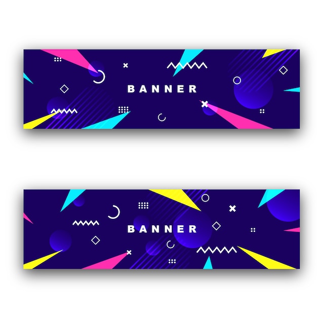 Vector banner with colorful triangle and abstract geometric