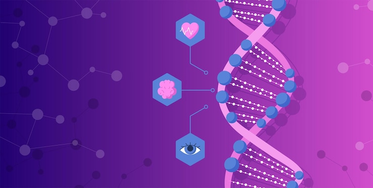 Vector banner with dna