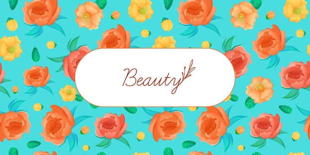 Banner with floral pattern and text label