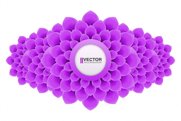 Banner with flowers in flat design